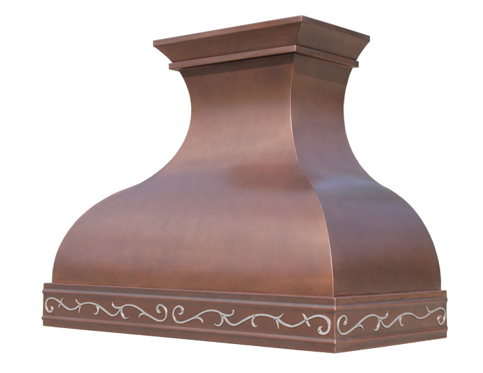 Arabella Range Hood in Medium Antique Copper